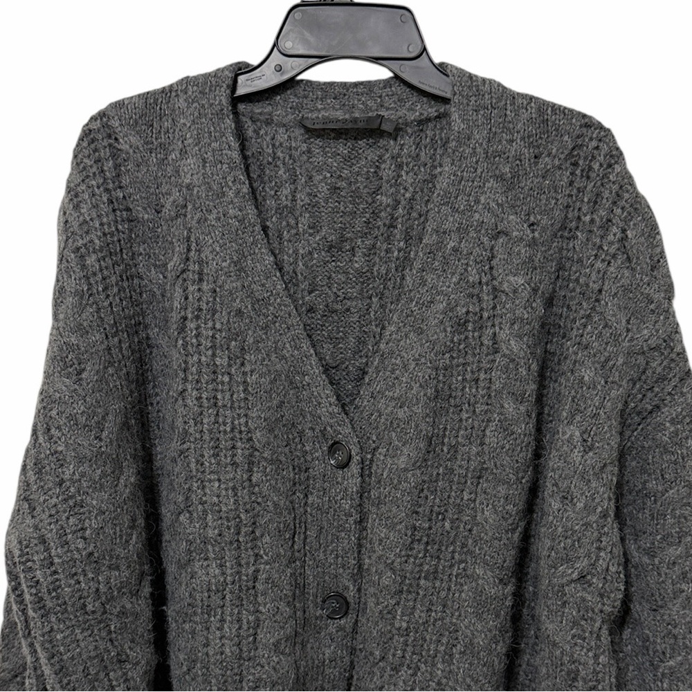 Jenni Kayne Cable Cocoon Cardigan Charcoal Size M - Picture 2 of 6